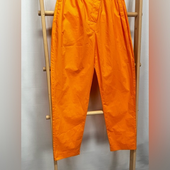 NICHOLAS Orange Cotton TARON wrap waist tapered leg pants size 4 - Picture 5 of 14